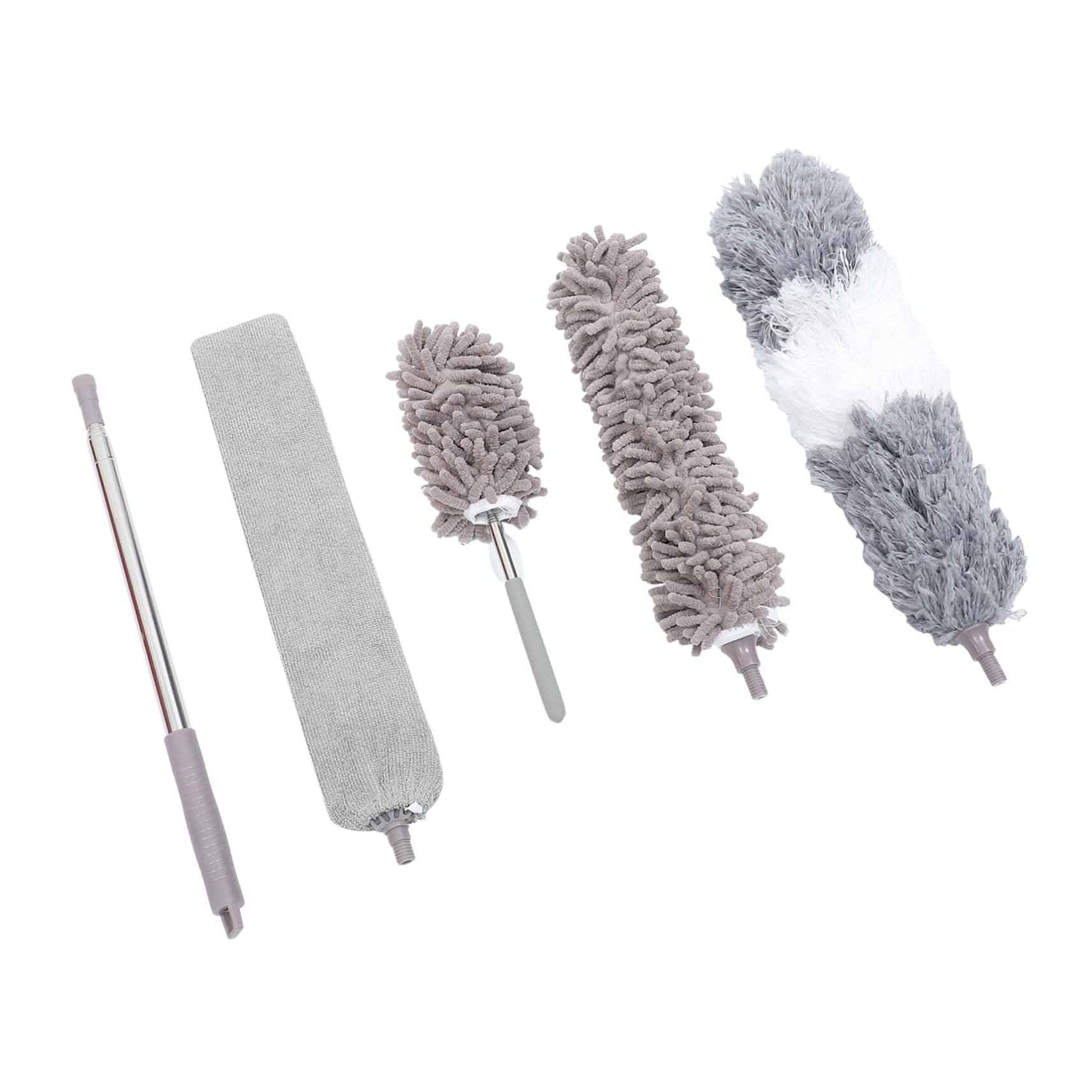 STOBAZA Extendable Handle Brush Set Duster Kit Ceiling and Wall Cleaner Double-Ended Brush Home