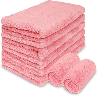 Burp Cloths for Baby -20" by 10" Ultra Absorbent Burp Cloth, Hand Washcloths,Newborn Towel - Milk Spit Up Rags Burp Cloths for Unisex,Boy, Girl-Burp Cloths Set(Pink,8 Pack)
