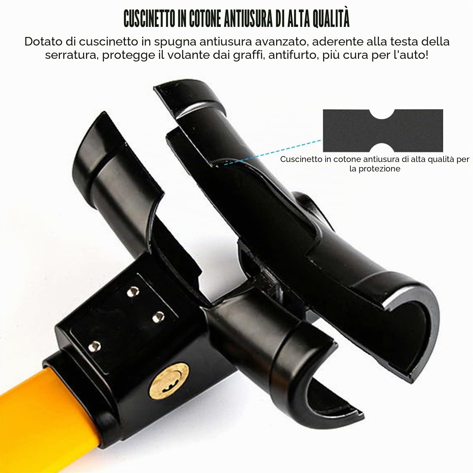 Antifurto universale per auto, con 2 chiavi, antifurto per auto, camper, furgoni, colore: nero