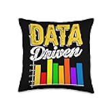 Funny Data Analyst Computer Scientist Graphic Driven Scientist Science Data Analyst Throw Pillow, 16x16, Multicolor