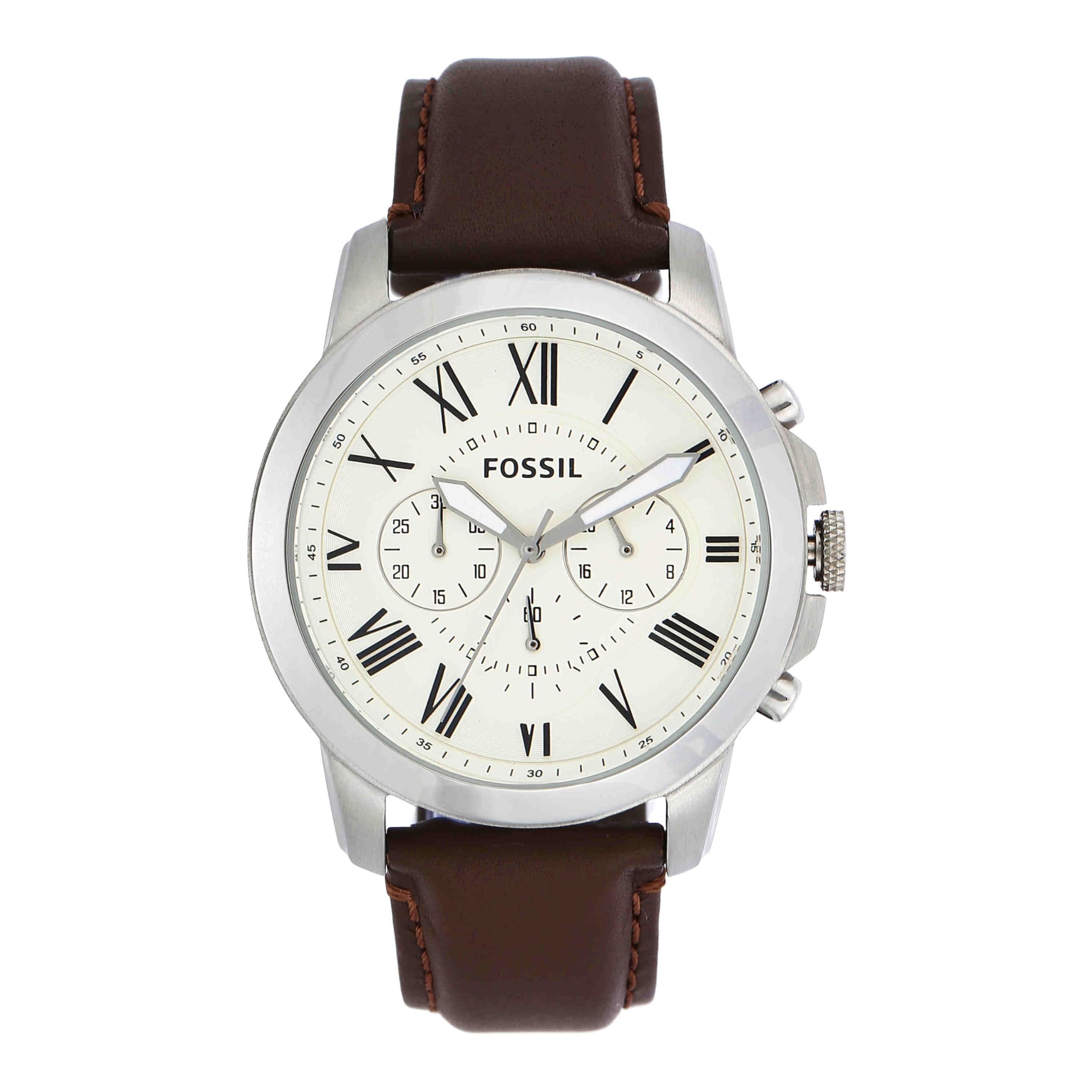 Fossil Grant Watch for Men, Quartz Chronograph Movement with Leather Strap