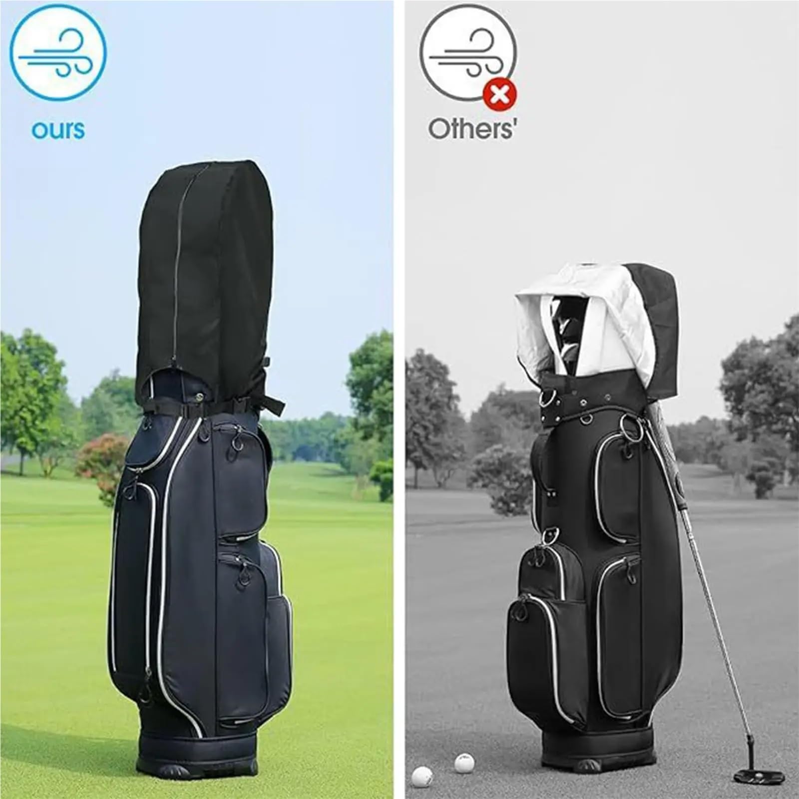 Bingche Golf Bag Covers for Rain Rainproof Golf Bag Dust Cover Weatherproof Foldable Rain Hood UV-Resistant Lightweight Club Protector : Sports & Outdoors