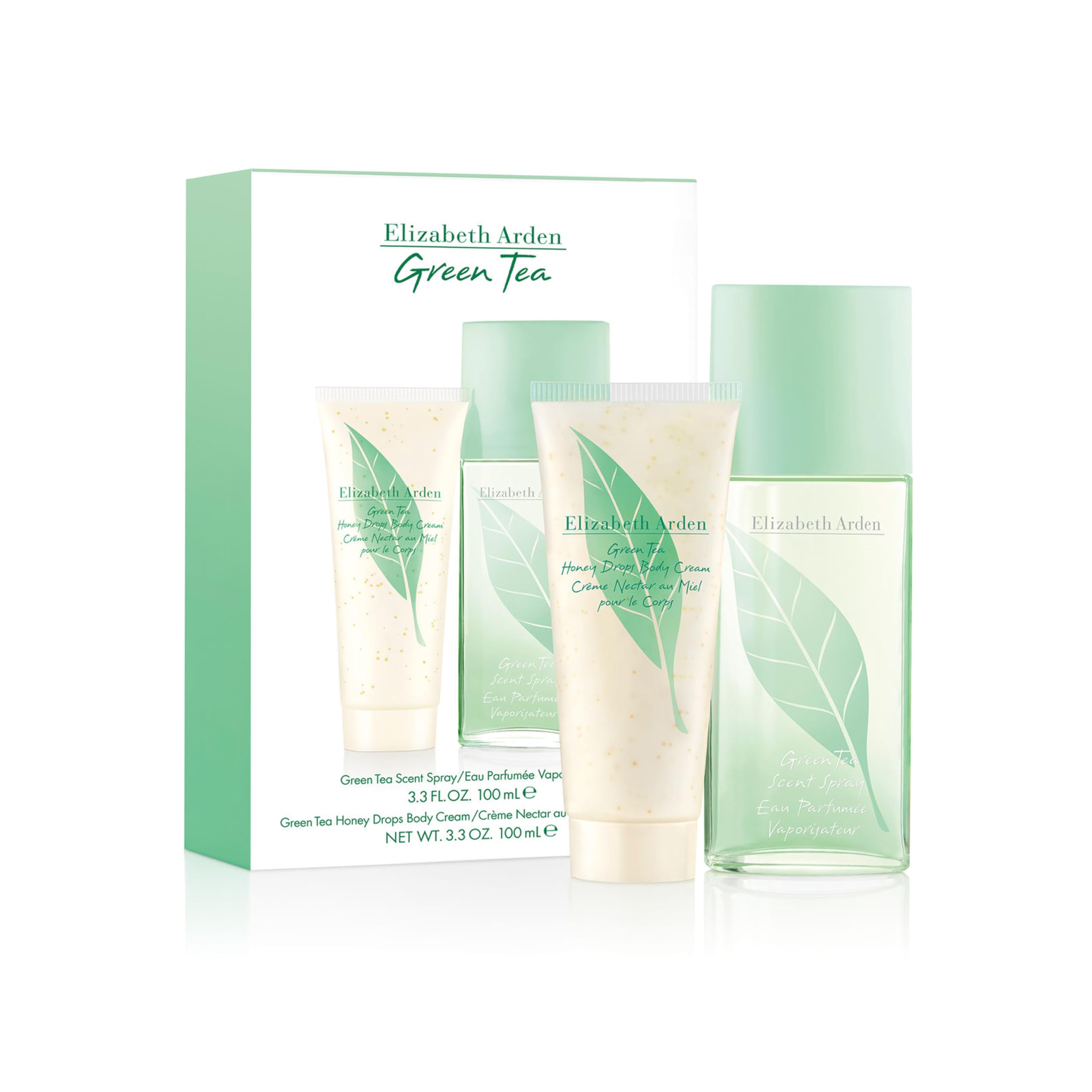 Elizabeth Arden - Green Tea, Geschenkset für Damen: Green Tea Duft 100 ml + Körpercreme Honey Drops 100 ml, Geschenkbox für Damen
