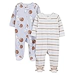 Simple Joys by Carter\'s Neutral 2-pack Fleece Footed Sleep and Play, Milk and Cookies, PRE