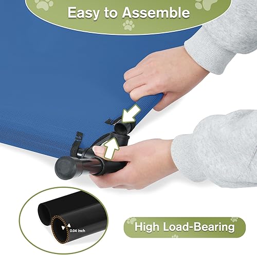 Miniatura 6 de Cama elevada de enfriamiento mediano para perros, camas elevadas para mascotas al aire libre para perros medianos con malla transpirable, hamaca