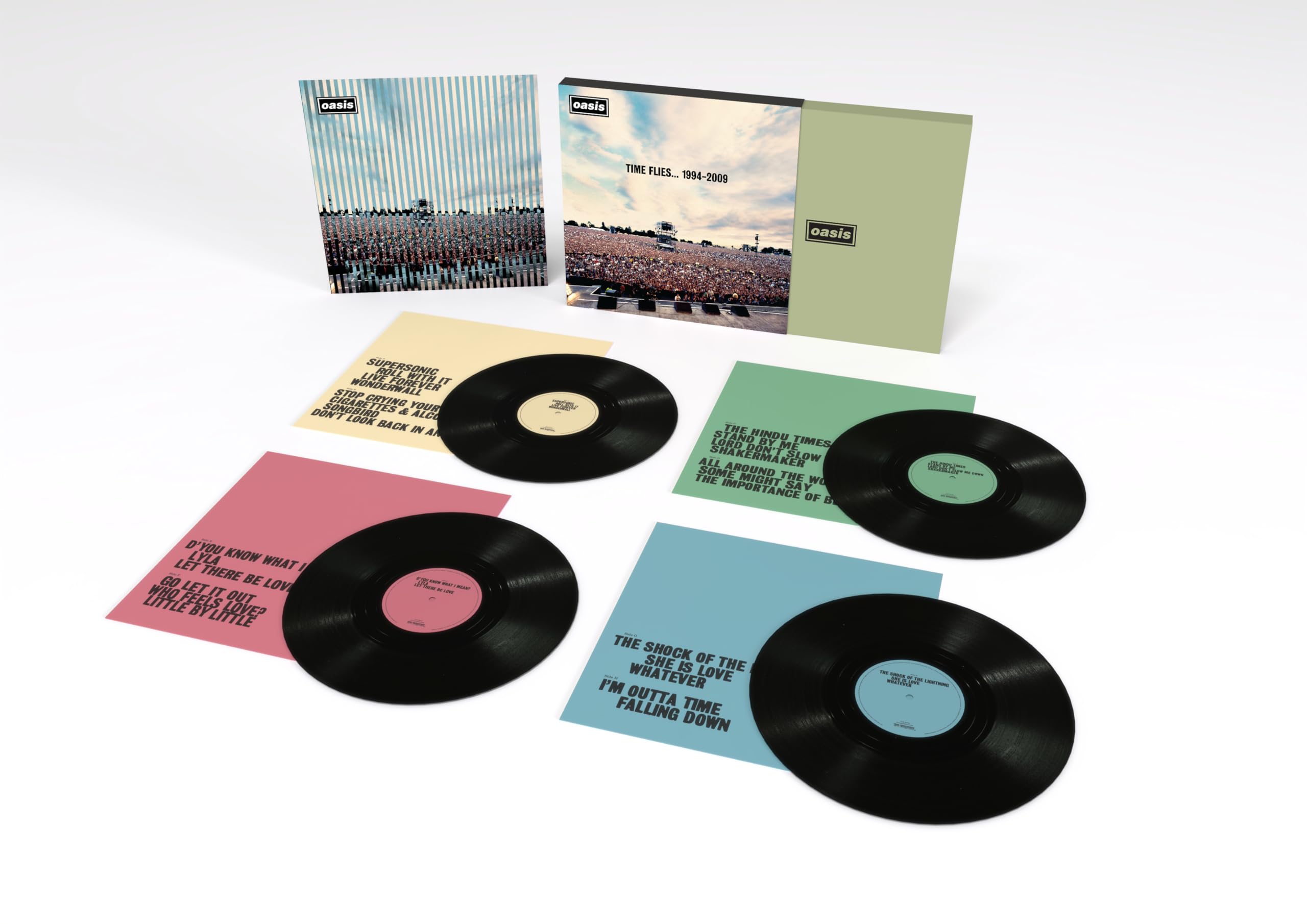 オアシス Oasis TIME FLIES... 1994-2009 レコード OASIS、ベスト盤 『Time Flies 1994-2009』がスカイ・ブルー