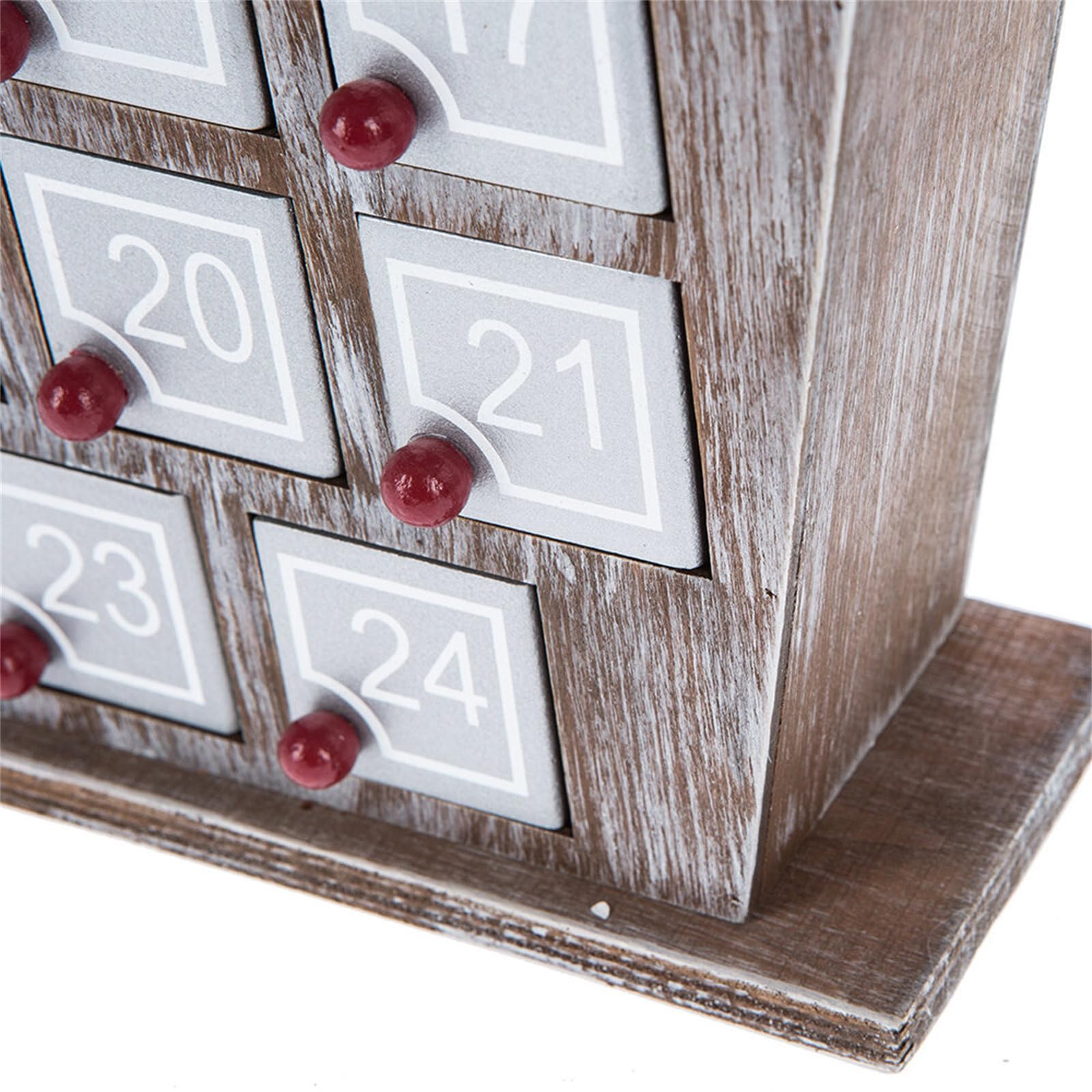 25 Tage Weihnachten Adventskalender Ornament für Weihnachten Urlaub Dekoration Adventskalender Holz Kalender mit 25 Geschenkkoffer Holz Countdown Schublade
