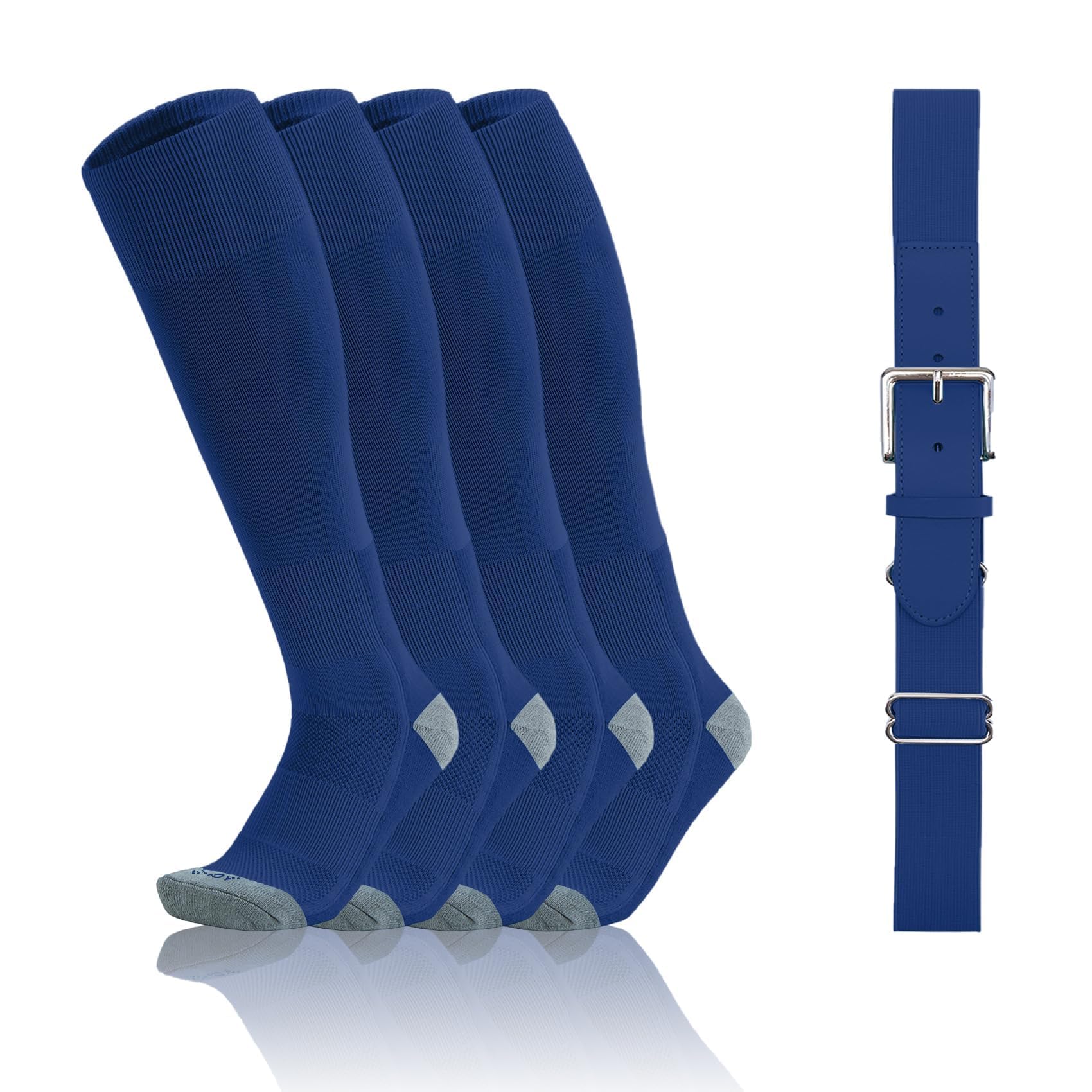 QBK Toddler Baseball Socks And Belt Youth Softball Tee Ball Combo Set