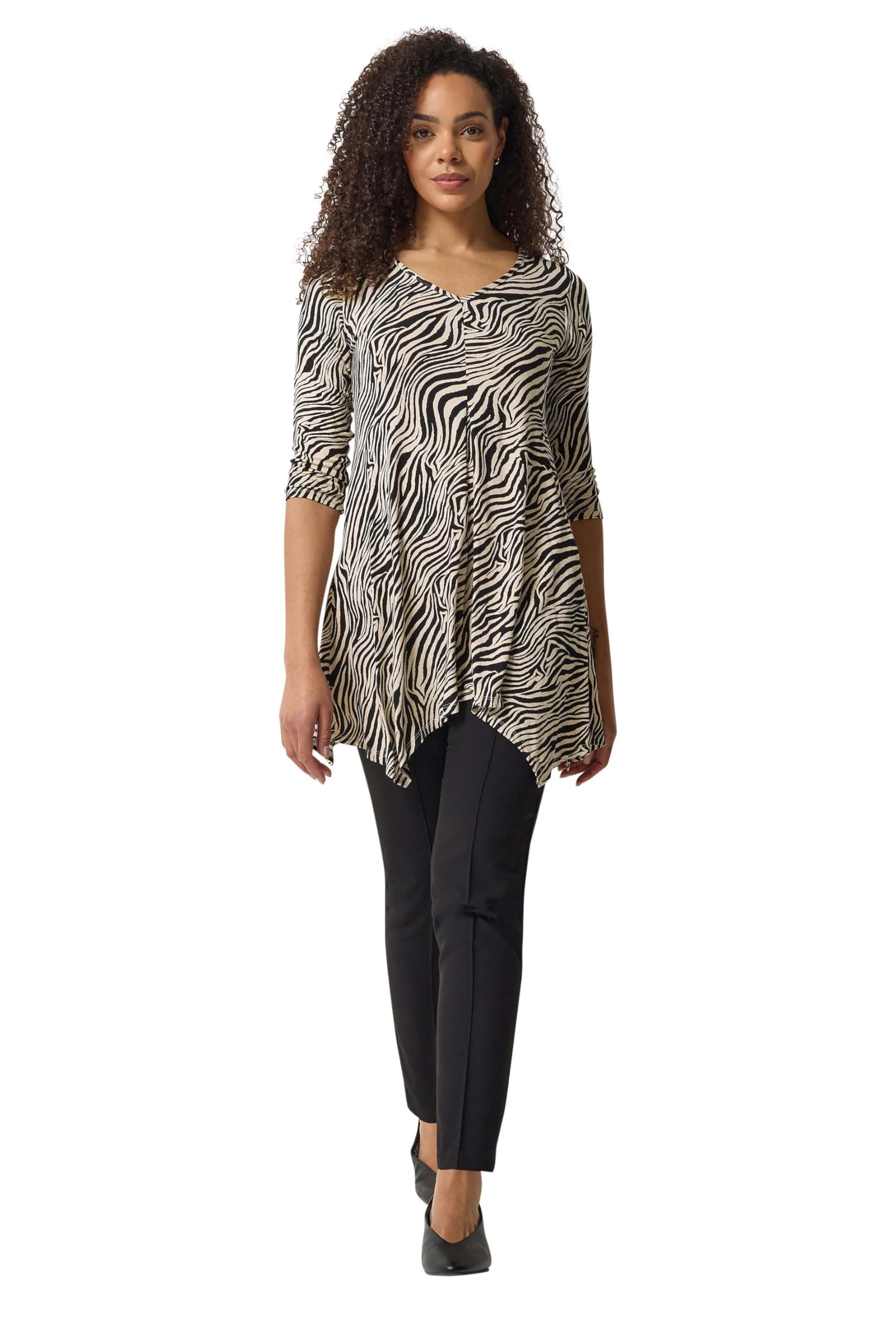 M&Co Women's Zebra Print Top - Size 20