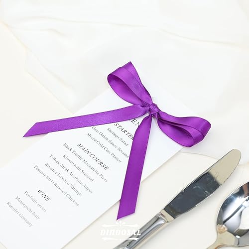 Miniatura 7 de Cinta de Navidad de satén morado de 12 pulgada para envolver regalos, arreglos florales, manualidades, invitación para despedida de soltera, 50