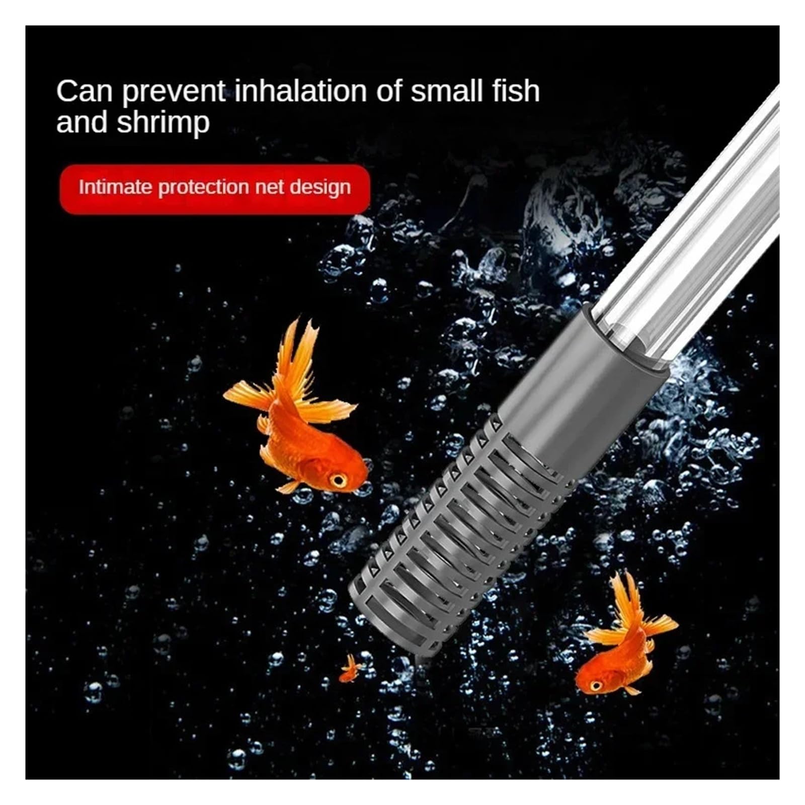 Kit de Herramientas de Limpieza con Tubo de extensión for pecera Grande, sifón for Acuario, Grava al vacío/Lavado de Arena y Cambio de Agua(Large-2.6M)