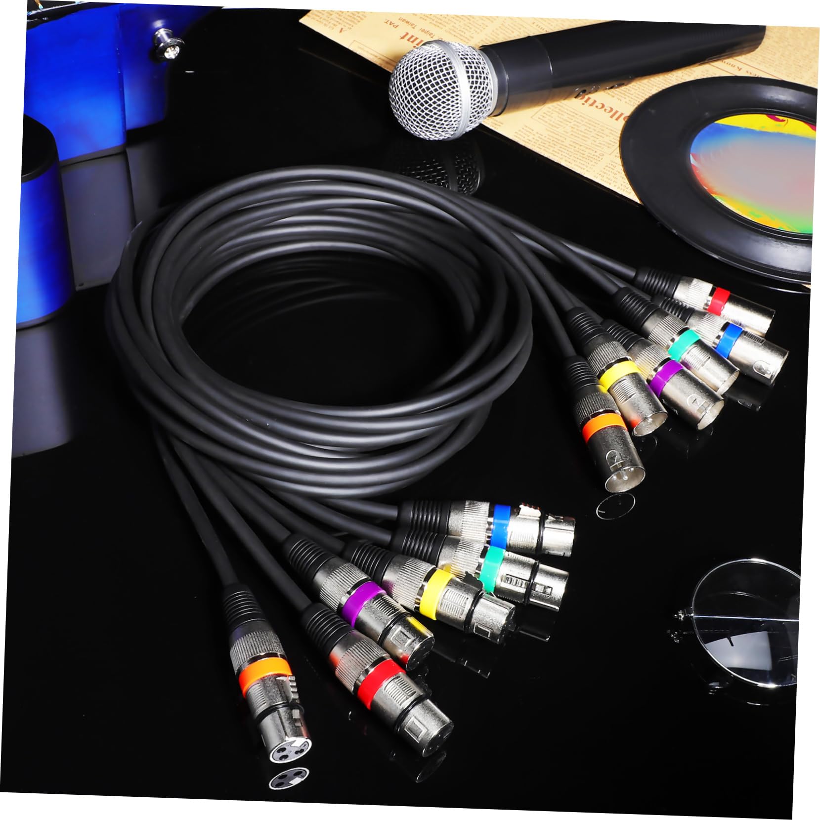 6 Cables Xlr Balanceados Macho a Hembra, 3 Pines, Cobre, 1,5m, para Micrófono y Refuerzo de Sonido en Conciertos y Conferencias