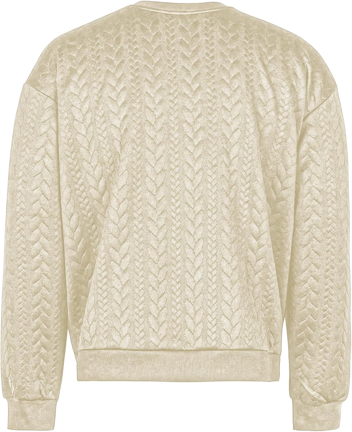 JMIERR Men's Crewneck Sweatshirt Textured Long Sleeve Casual Lightweight Pullover Shirt - Image 8