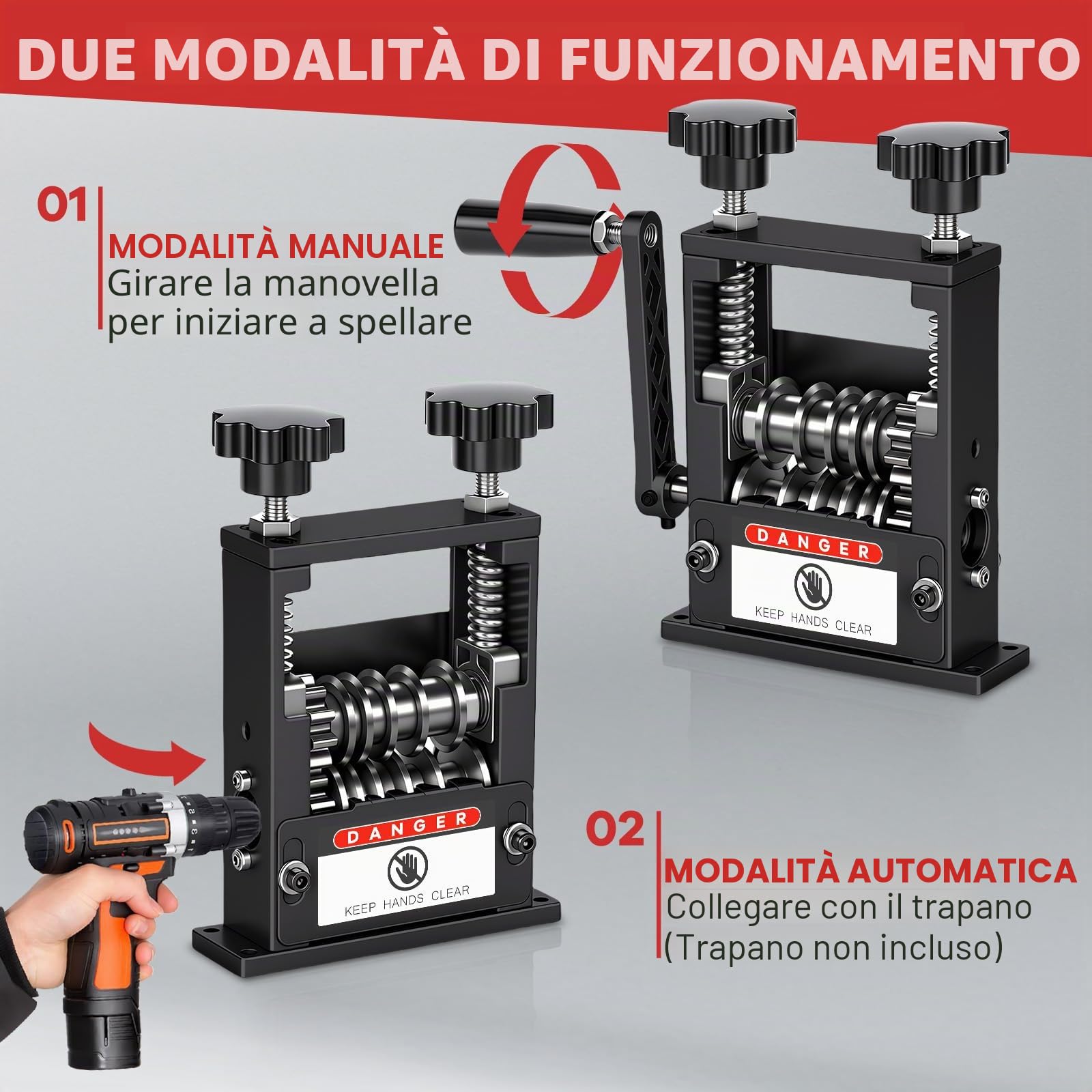 Macchina Spellacavi Automatico Manuale Elettrico 2 Modalità, Spela Cavo Elettrico Manuale per Cavo da 3-17 mm, Bekasa Macchina Spelafili con 6 Canali e 5 Lame,per Il Riciclaggio dei Fili di Scarto