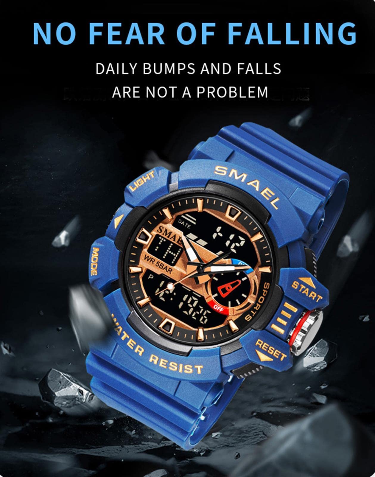 Relojes Deportivos para Hombre Resistente Al Agua Digital Militares Relojes Multifuncional Militar Reloj para Hombre