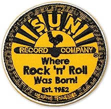 Embroidery Iron Patch [SUN] Yellow Music Record Rock N Roll Patch Applique Patch Iron On