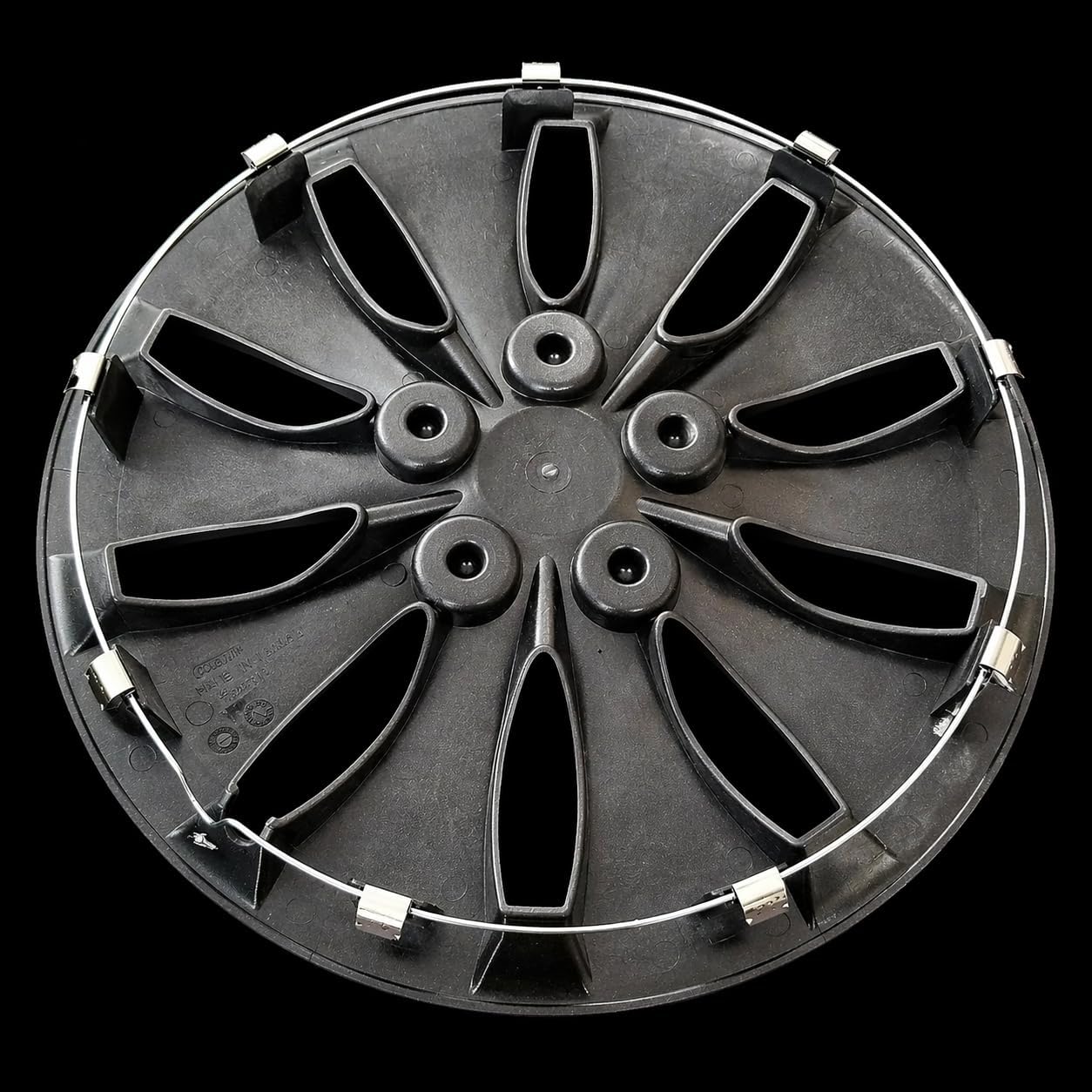 New Wheel Covers Hubcaps Replacements Fits 2008-2012 Honda Accord, 16 Inch; 10 Spoke; Silver Color; Plastic; Set of 4; Spring Steel Clip