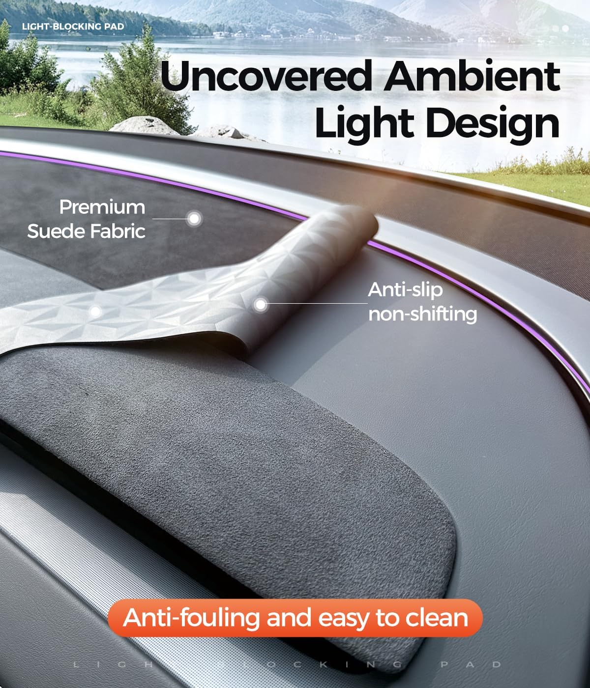 Dashboard Cover for Tesla Model Y Juniper & Model 3 Highland (2024–2025), Anti-Glare Suede Dash Mat, Custom Fit Sunshield Dash Protector,Interior Accessories (for New Model Y (Juniper) 2025)