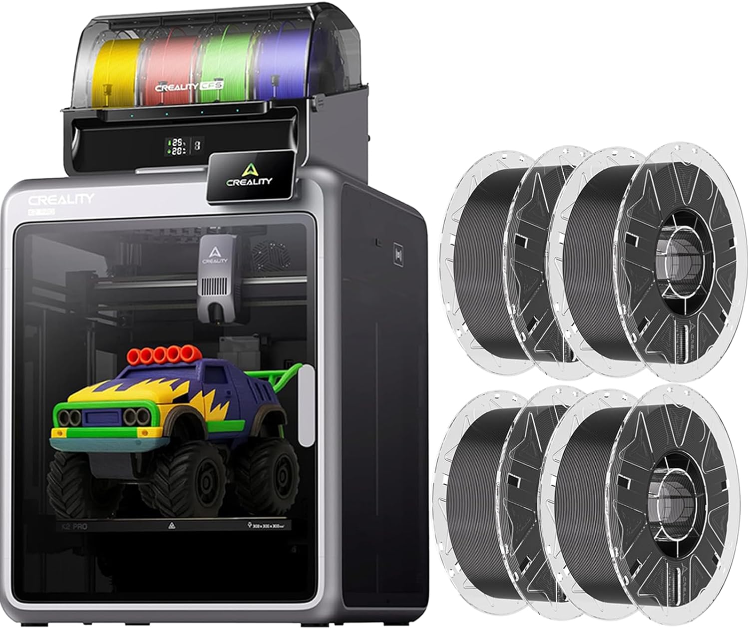 Creality K2 Pro Combo (A) 3D Printer Bundle with Hyper RFID 3D Printer Filament Black 4KG