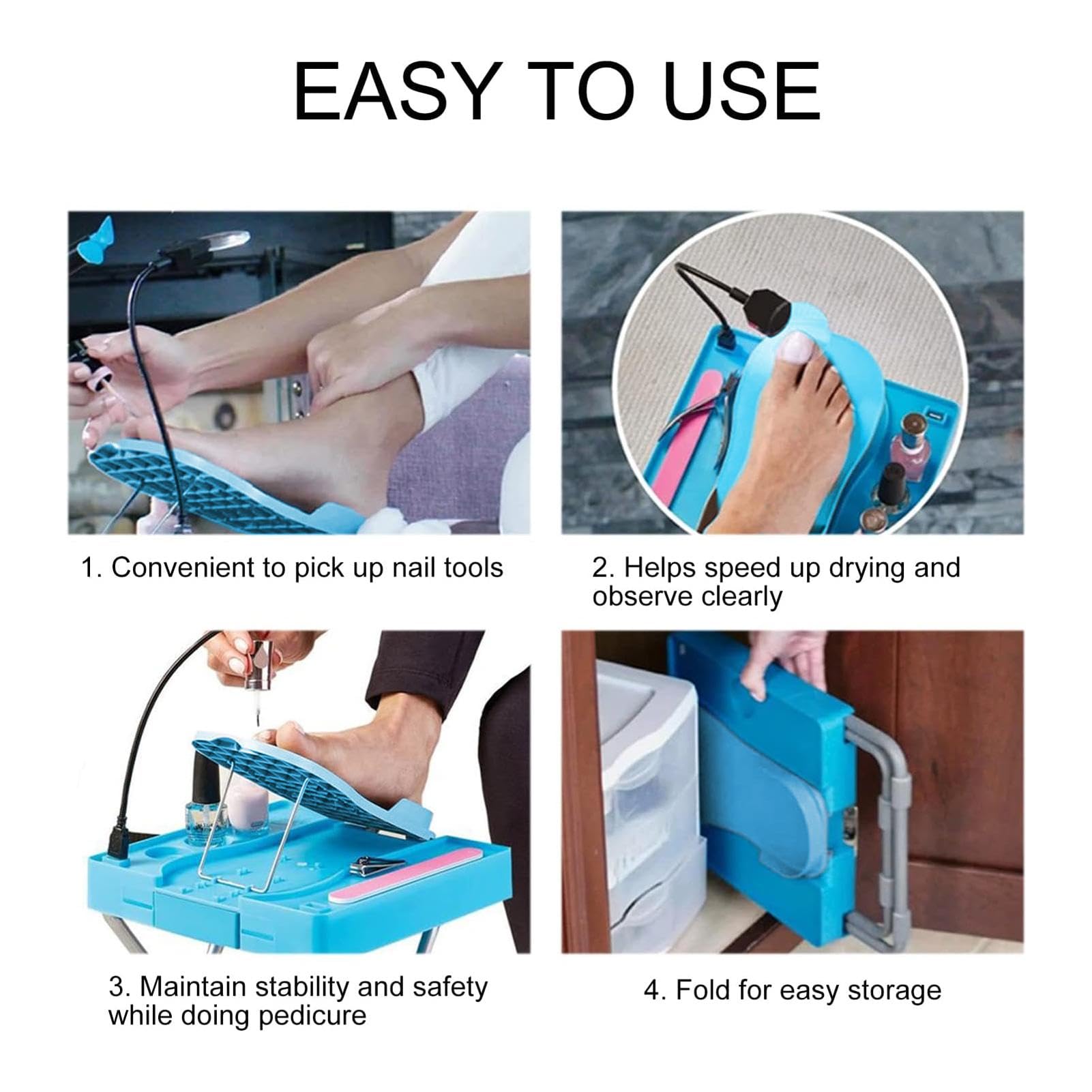 Poggiapiedi pedicure, Poggiapiedi di bellezza regolabile, Accessorio per sedia pedicure, Poggiapiedi con LED, Strumento per pedicure con ventola di essiccazione, Attrezzatura per pedicure domestica,