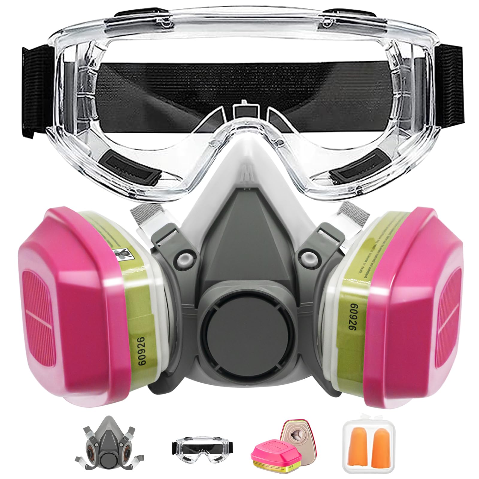 Maschera Antipolvere Semimaschiera Con Filtri - Con Occhiali Per Saldatura E Verniciatura