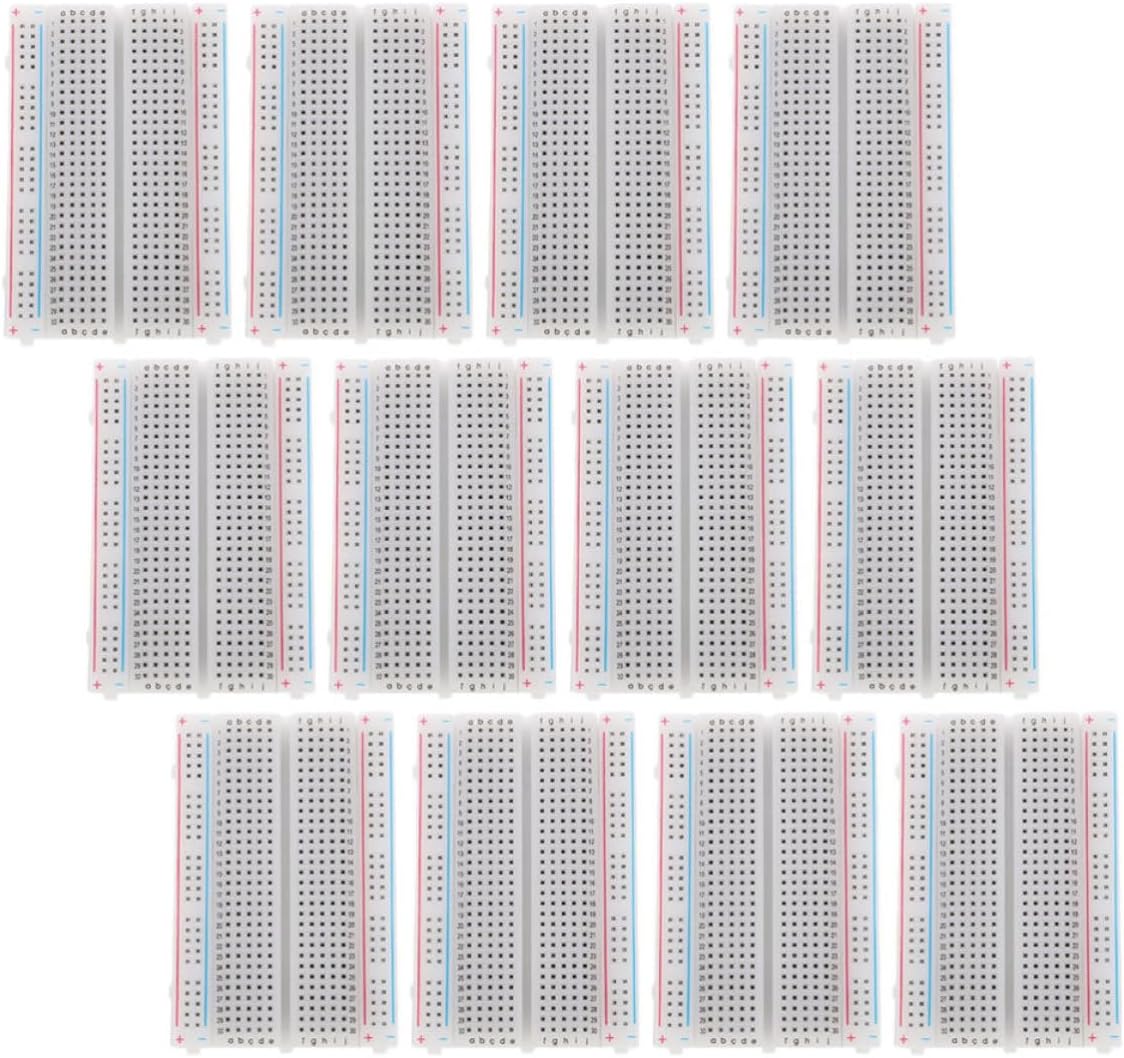 DOITOOL 12pcs Solderless Breadboard Kit for Electronics Projects with 400 Point Layout, Portable Abs Material Circuit Board for DIY Enthusiasts and Educational Purposes