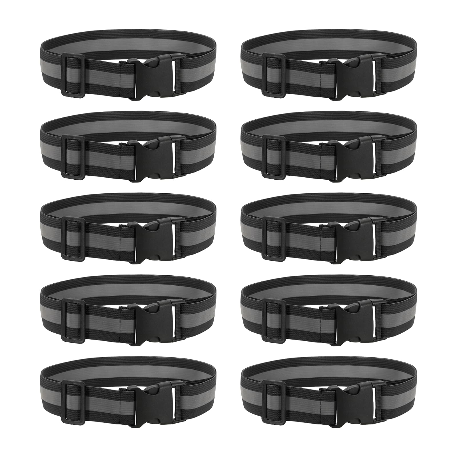 YELARXI Reflective Safety Belt, Adjustable High Visibility Glow Belt Outdoor Running Gear Accessories Fit For (Running/Walking/Cycling), 43.3 x 1.6 & 2 Pcs & Black