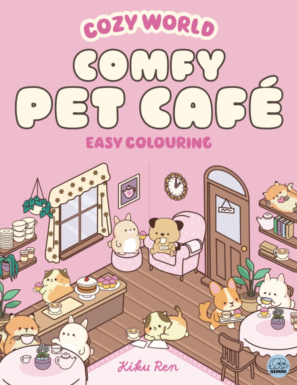 Cozy World Comfy Pet Café: Easy Colouring for Teens, Young Adults and Adults