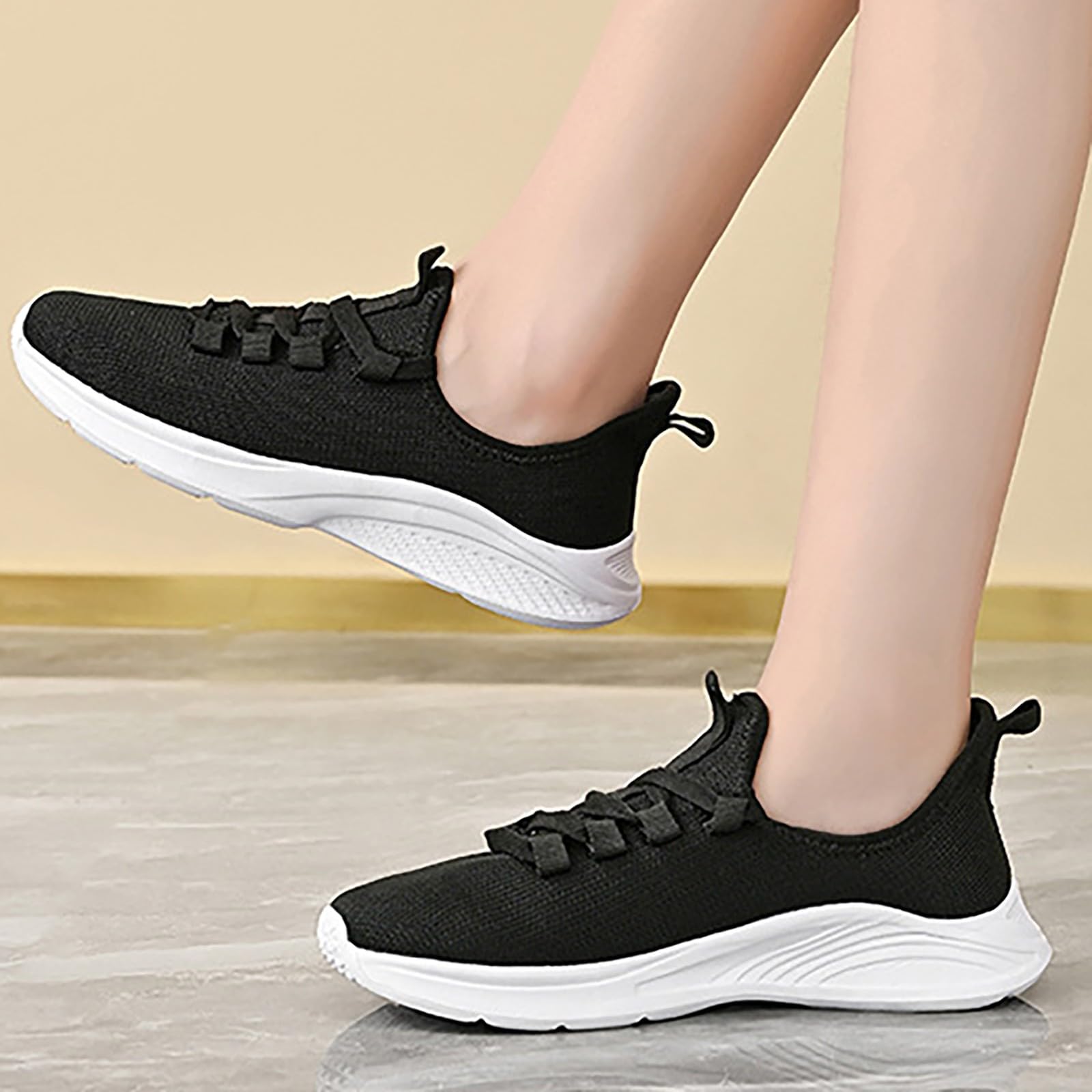 Scarpe per Camminare Donna Ortopediche Eleganti Sneakers Platform Donna | Tennis Camminata in Pelle Sintetica per Allenamento Palestra Calzature Atletica Concezione Ergonomica Tomaia Maglia