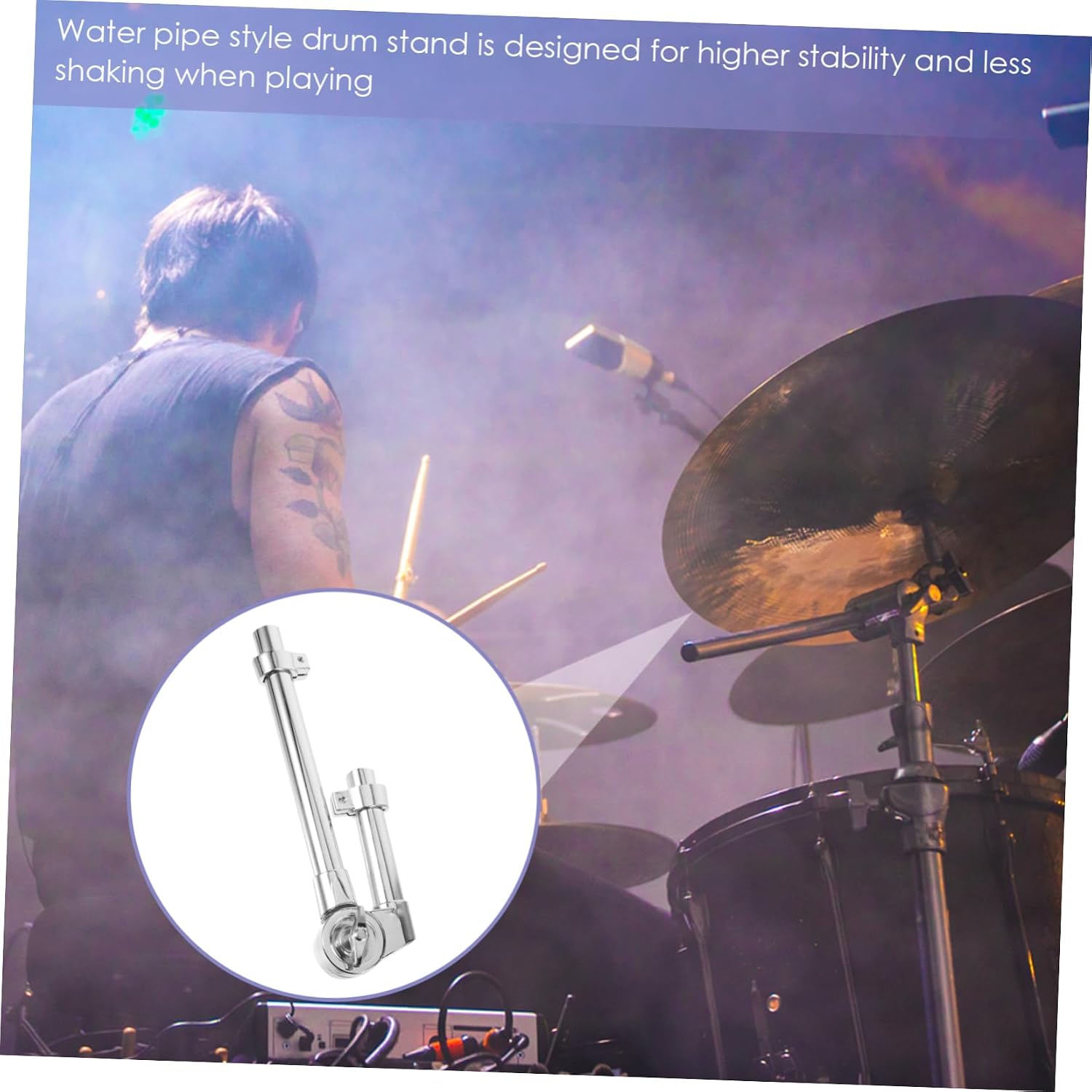 Tom Drum Display Stand Mount for Percussion Instrument Water Pipe Style Bracket for Enhanced Stability and Secure Drum Positioning for Professional Drummers