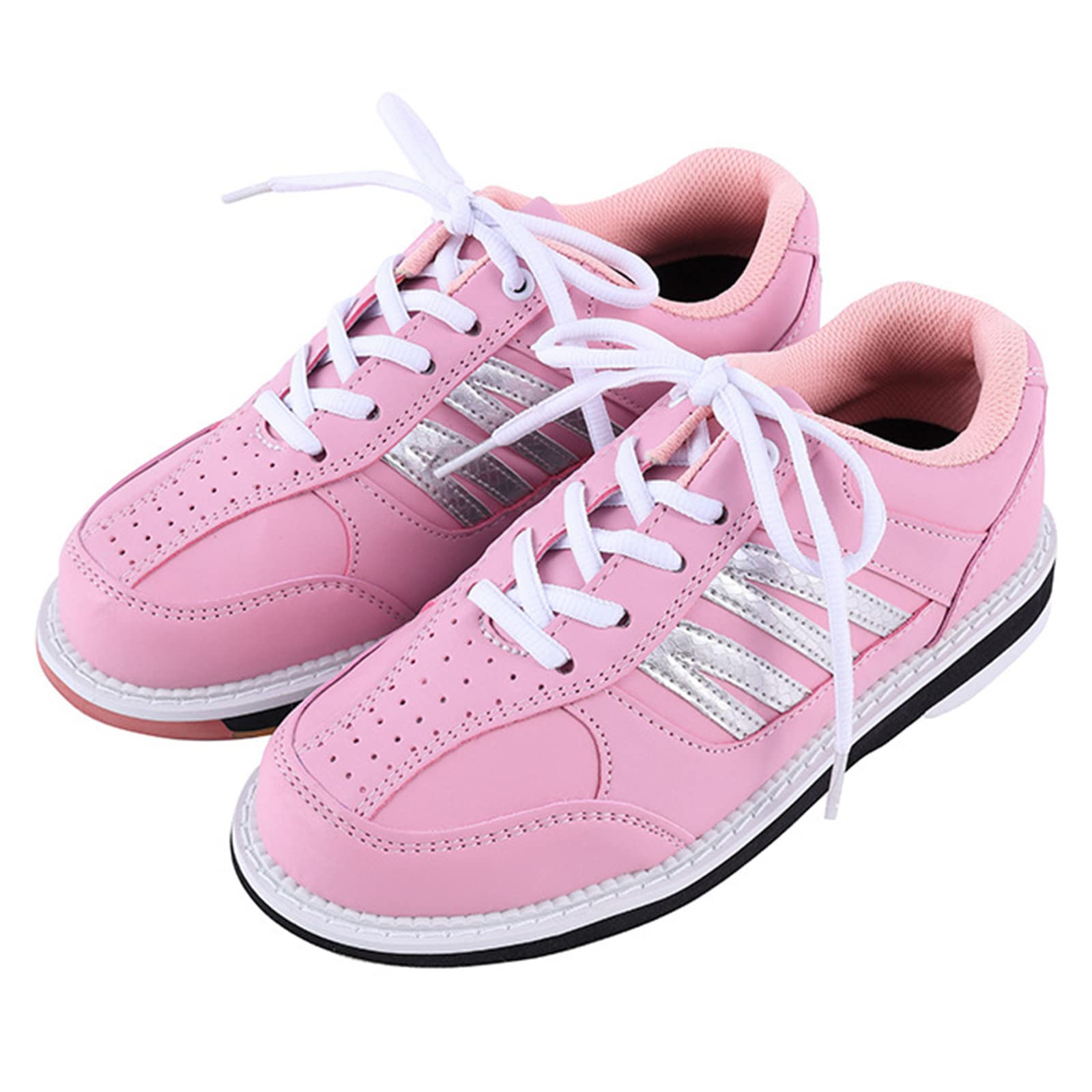 Chaussures De Bowling pour Femme Athlétique Léger Tampon Cuir À Lacets Intérieur Mode