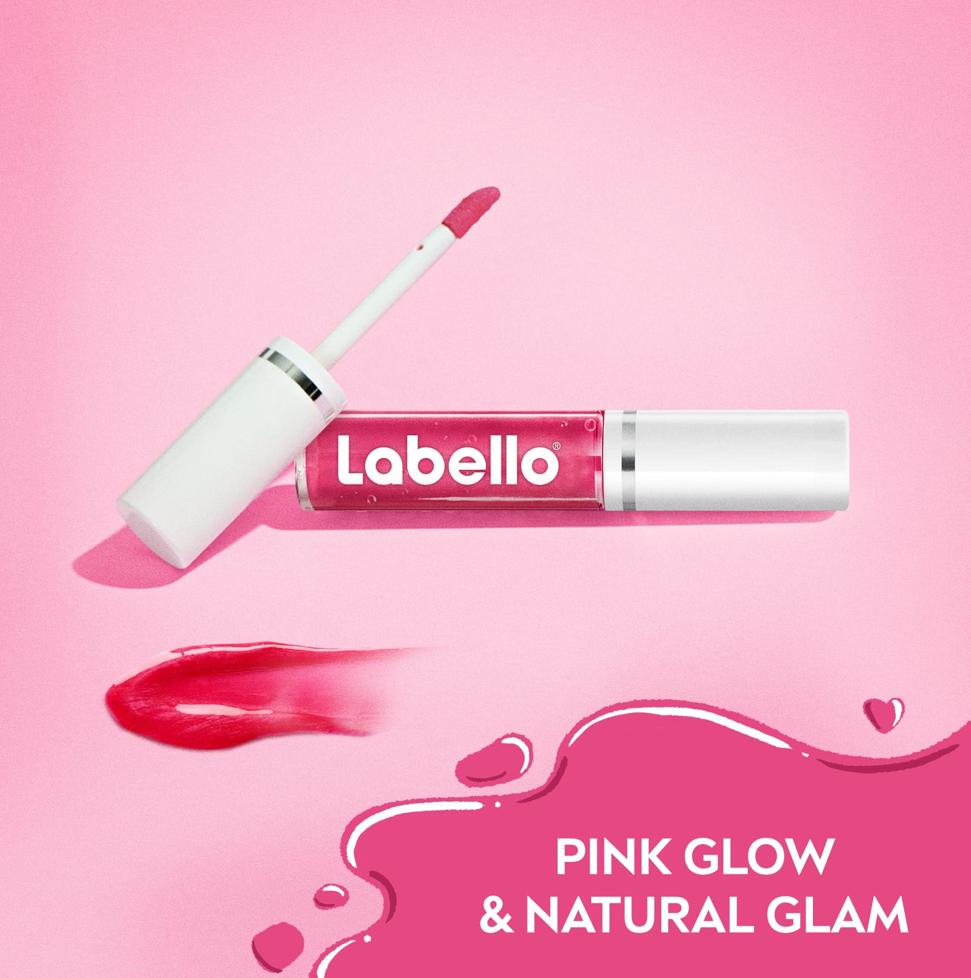 Labello Lip Oil Pink Rock 5.5ml – Nourishing Tinted Glossy Lip Oil in Vibrant Pink Shade for Shiny Hydrated Lips, Non-Sticky Moisturising Care with Sheer Colour & Mirror-Shine Finish