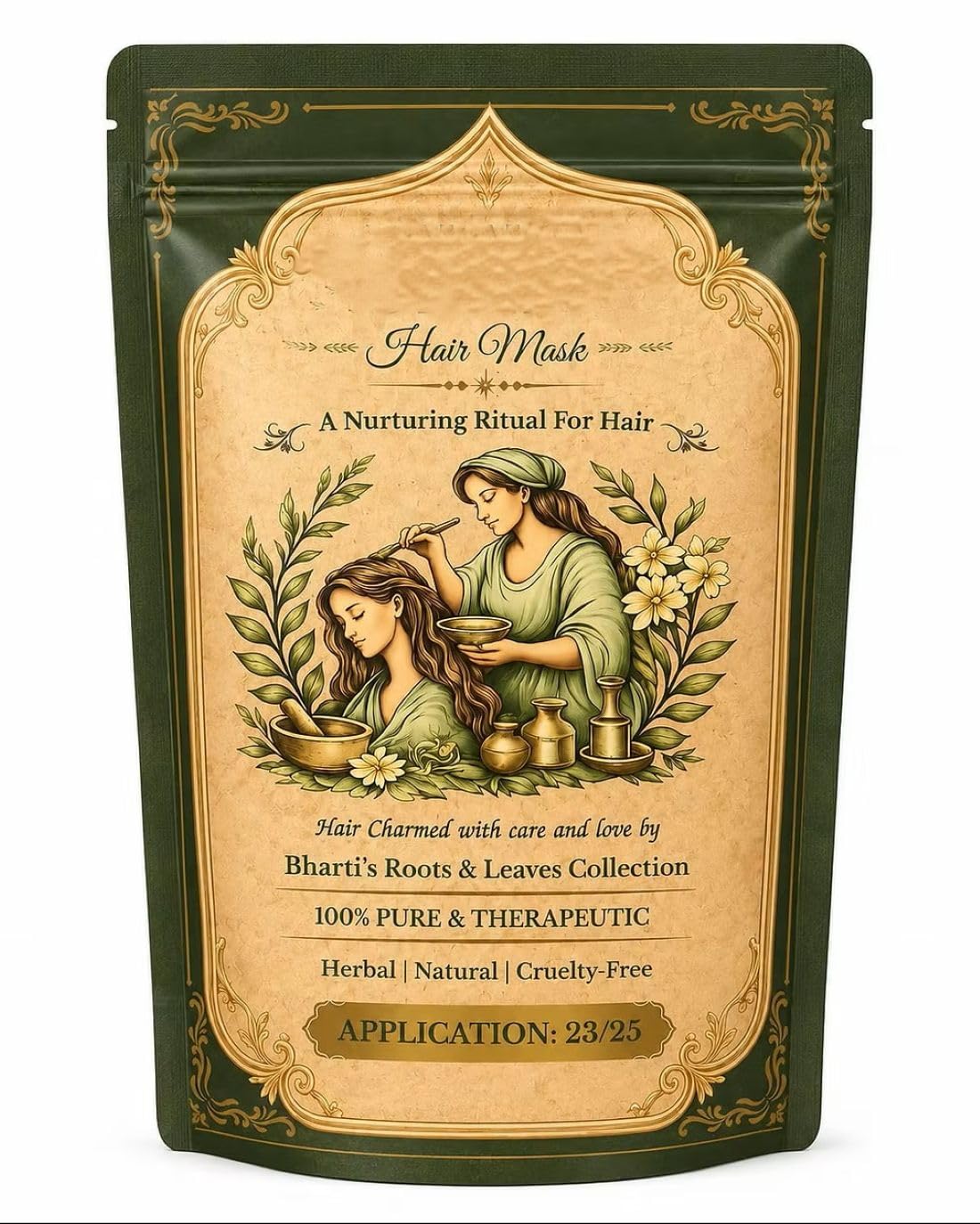 Bharti's Roots & Leaves Collection Herbal Hair Mask Powder | Natural Hair Nourishing & Deep Conditioning Treatment | Supports Soft, Smooth, Healthy Looking Hair | Herbal Hair Care Mask | Suitable for All Hair Types | 100g-image-34