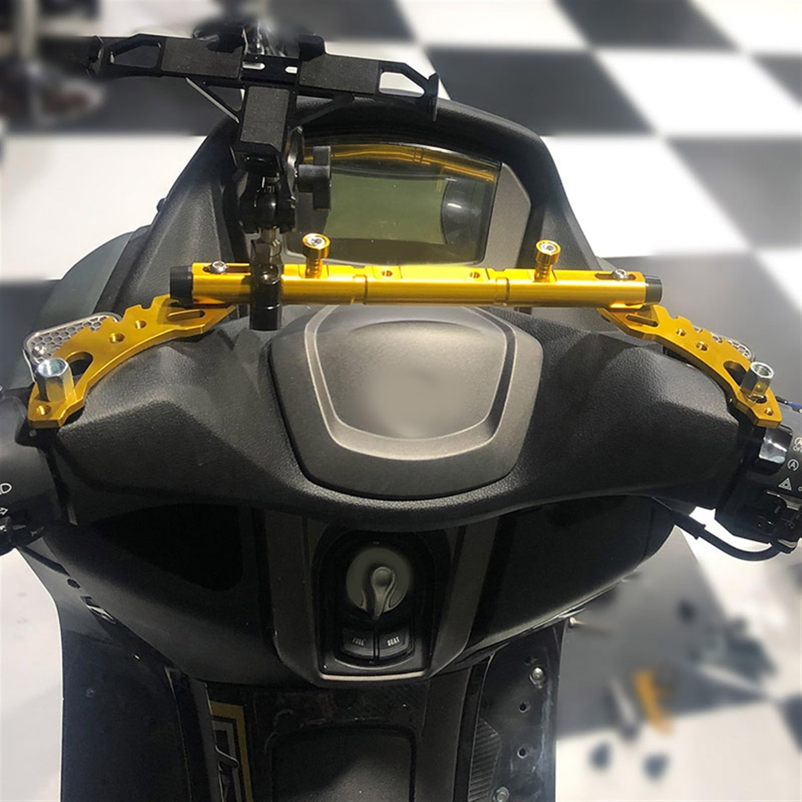 Barra De Equilibrio con Mango Dirección Sólida 22mm, Soporte para Teléfono Móvil, Navegación, Varilla Fijación para Yamaha YZF R7 YZFR7 2021-2022