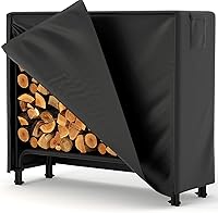 Garvee 4FT Heavy Duty Firewood Log Rack with Waterproof Cover - Holds 2600lbs, Keeps Wood Dry for Patio Porch Storage