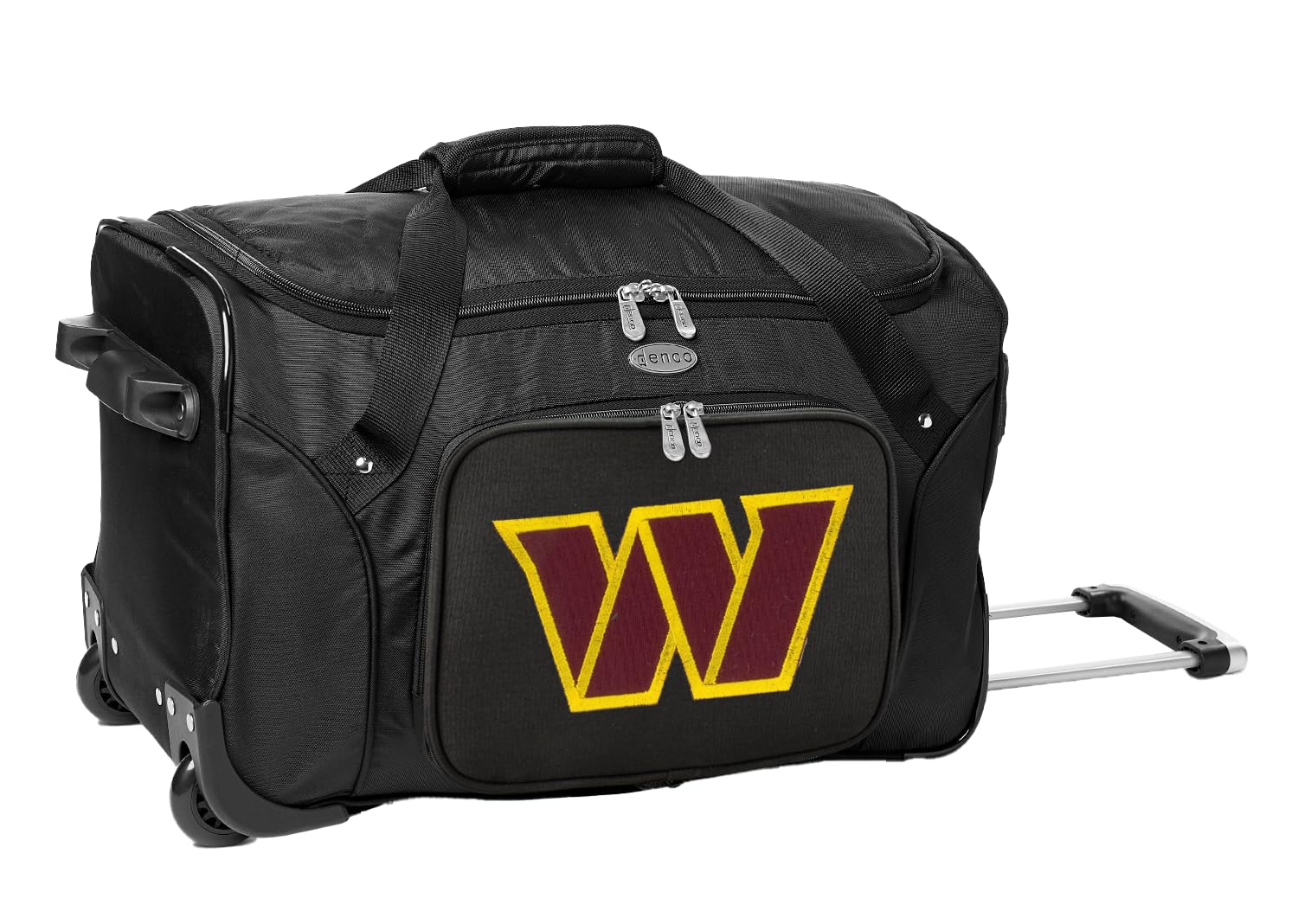 Washington Football Team Lightweight 22-inch Wheeled Duffel Bag with Telescopic Handle - Perfect Overnight Bag for Travel, Weekend Getaways, Airports,
