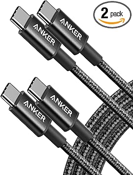 Anker USB C to USB C Cable, Type-C 60W Fast Charging Cable (6 FT, 2Pack) for iPhone 17 Series, iPad mini 6 and More (Black)