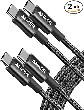 Anker USB C to USB C Cable, Type-C 60W Fast Charging Cable (6 FT, 2Pack) for iPhone 17 Series, iPad mini 6 and More (Black)