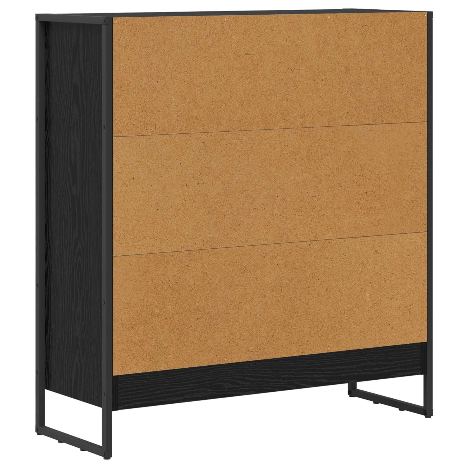 Regał na książki o wyglądzie czarnego dębu, 80 x 30 x 155 cm, materiał drewnopochodny, przemysłowy regał stojący z 3 półkami, wytrzymały regał na książki do salonu i biura, stylowe