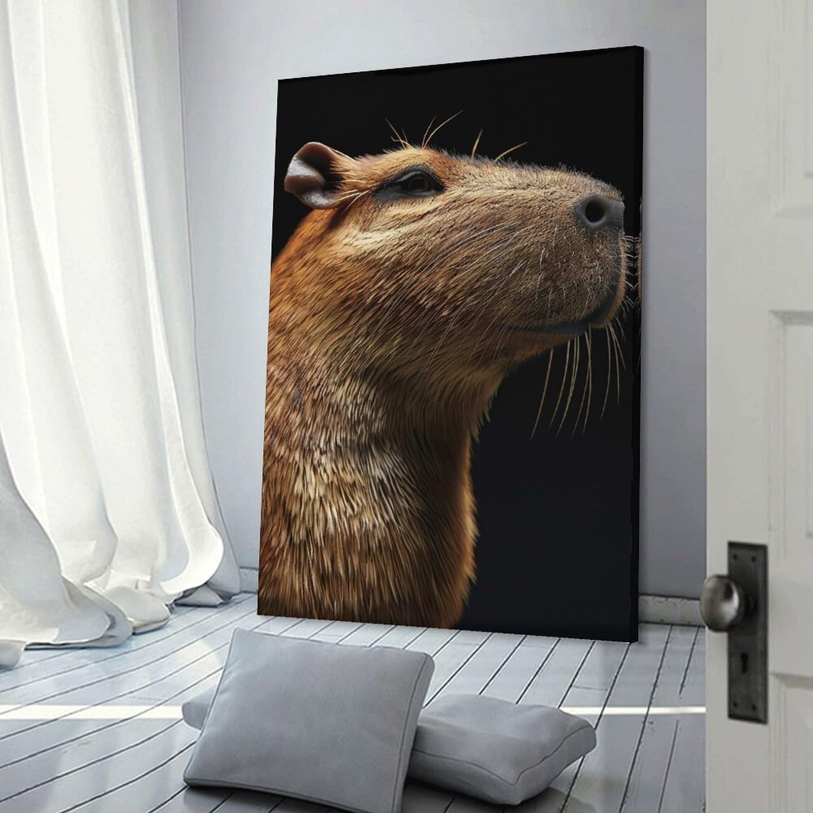 Junmoney Decorative Wall Artwork Capybara, 12x18inch(30x45cm), for Lounge, Bedroom Or Personal Spaces, Gift Idea for Housewarming And Birthdays