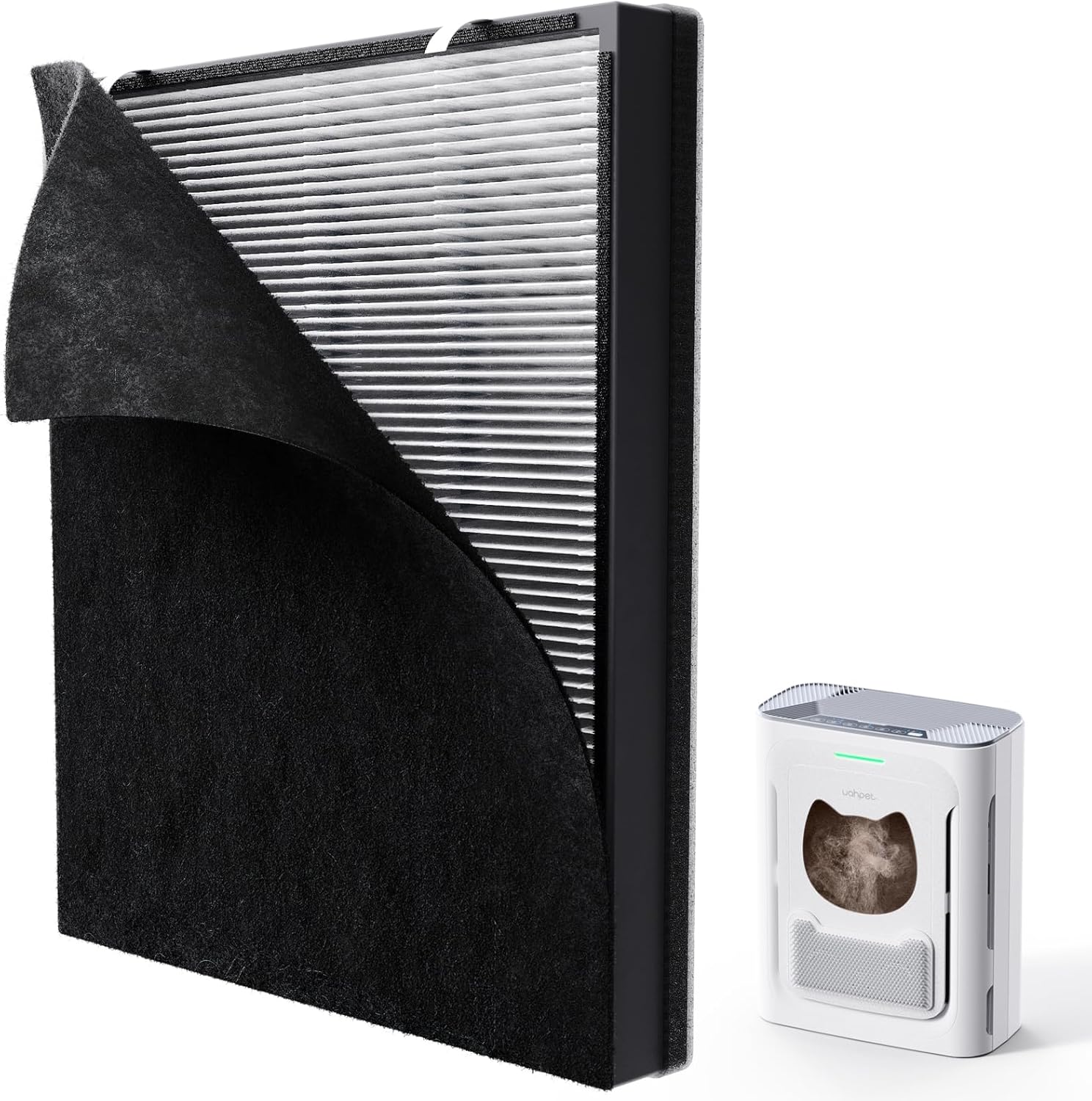 uahpet Air Purifier Slim Replacement Filter 1 Pack, True HEPA Replacement Filters Compatible with uahpet Pet Air Purifier for Pet Fur, Dander, Dust, Smoke, Pollen
