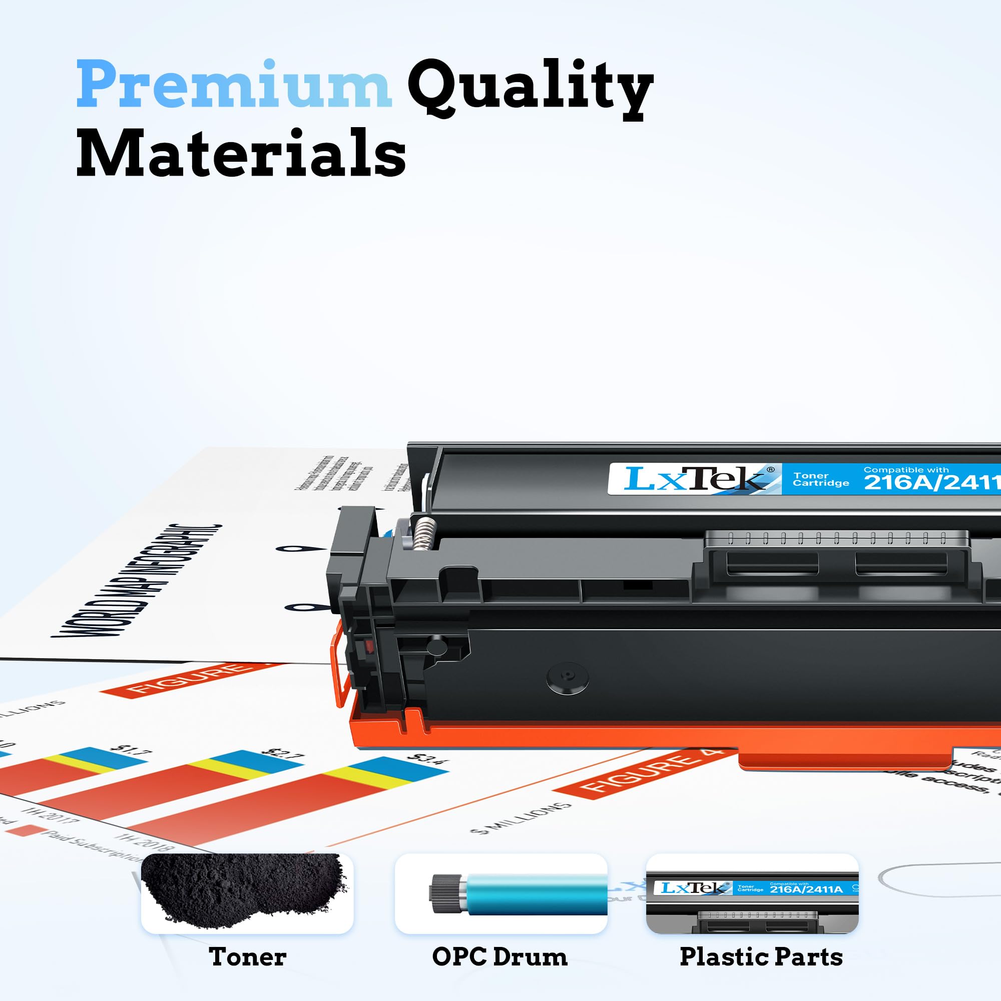 LxTek 216A Con Chip Cartucce Toner Compatibili per HP 216A W2410A Toner per HP Color Laserjet Pro MFP M183fw M182n M183fdw M182nw M155a M155dw M155nw M182 M155 (Nero Ciano Giallo Magenta, 4-Pack) - Vista 5