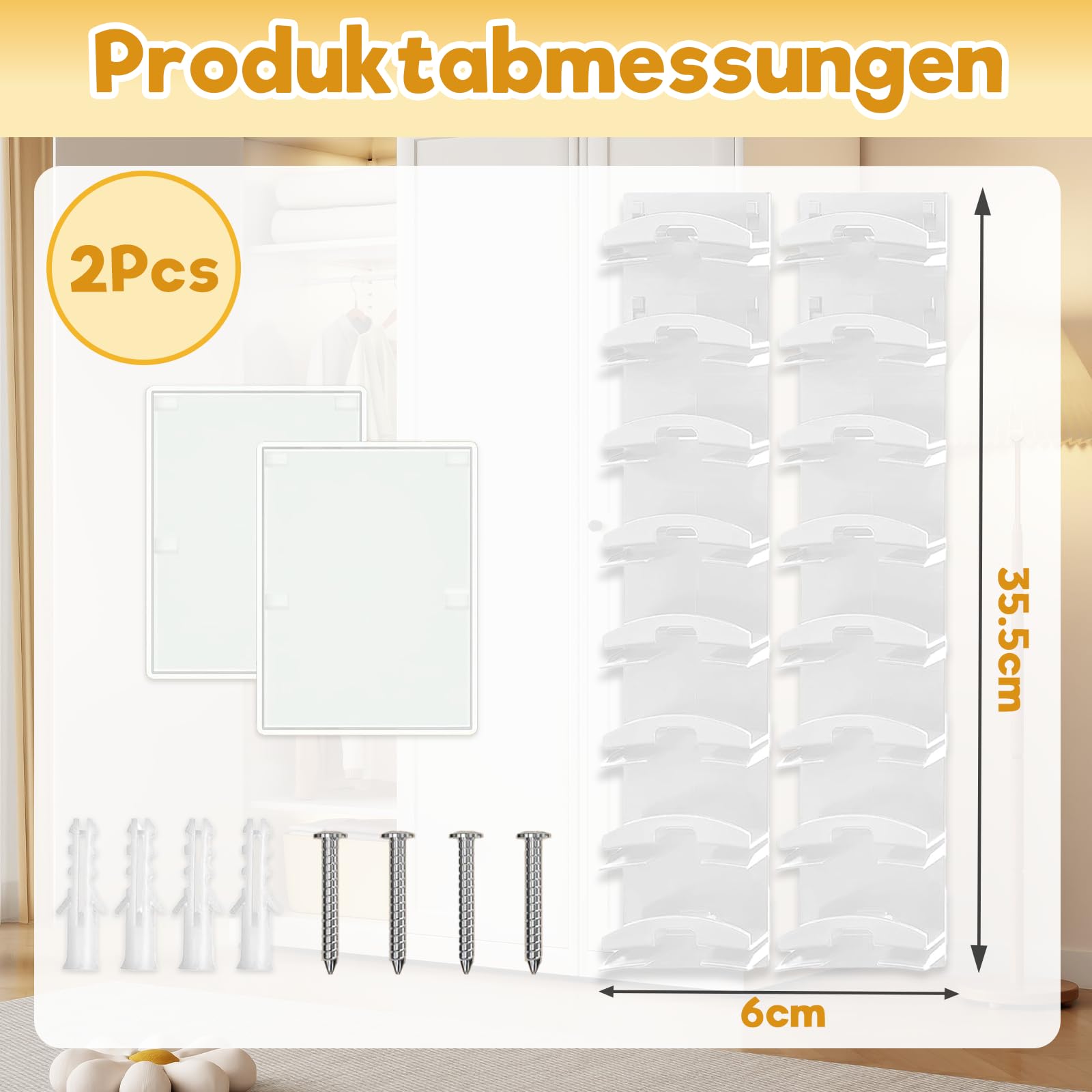 Kappenhalter – 2er-Pack selbstklebende Kappenhalters für bis zu 20 Kappen, praktische Kappenhalter für die Wand zur ordentlichen Aufbewahrung, Baseballkappenhalter für Kleide