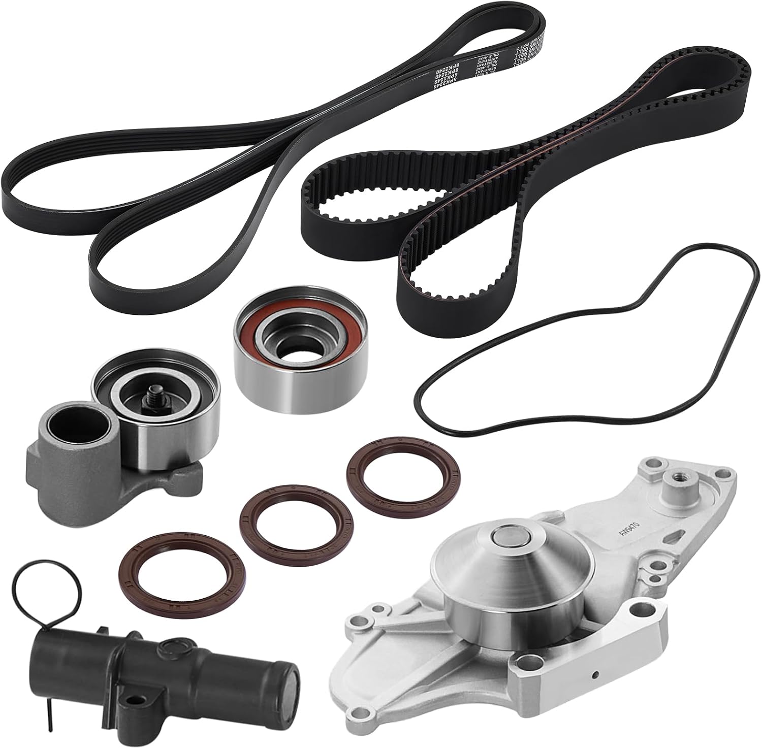 TCKWP329 Engine Timing Belt Kit with Water Pump Compatible with Acura MDX RDX RL RLX TL TLX TSX ZDX, Compatible with Honda Accord Crosstour Odyssey Passport Pilot Ridgeline, fit for Saturn Vue