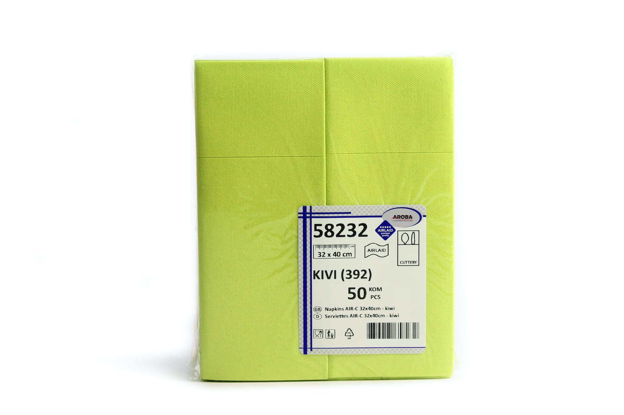 AROBA 250 tovaglioli Airlaid (verde kiwi, 32 x 40 cm), di alta qualità, tasche per posate pronte piegate, tovaglioli Airlaid simili al tessuto