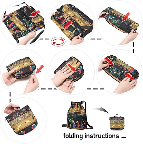 Miniatura 5 de Mochila plegable de gran capacidad con cordón de separación seco-mojada para viajes, mochila exótica con cordón para gimnasio, Elefante, Classic