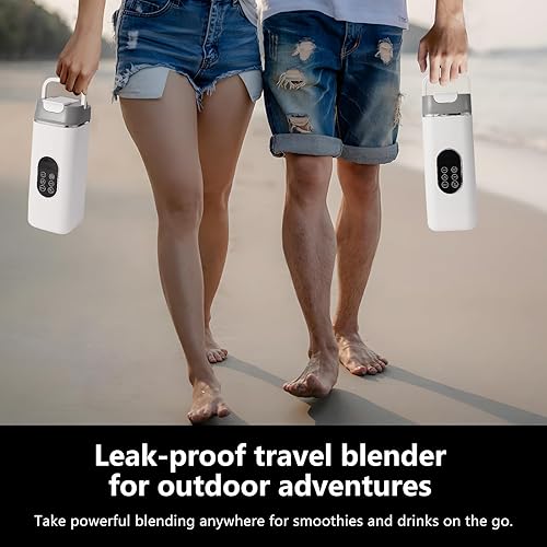 Miniatura 2 de Licuadora personal portátil con 12 cuchillas de acero inoxidable  USB recargable para batidos de batidos, taza de 14 onzas14.2 fl oz y tapa de mango