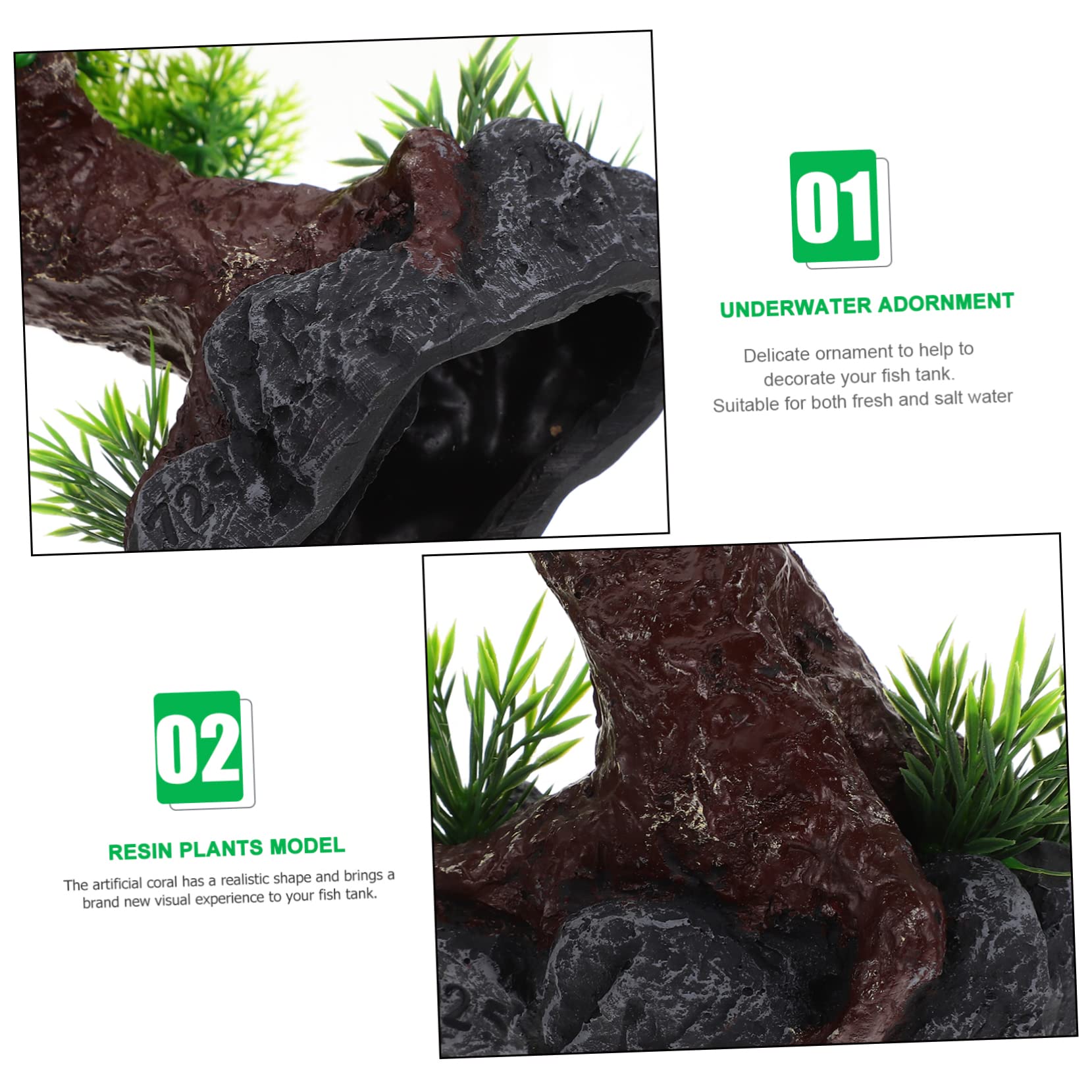 Housoutil Árbol De Acuario De Resina Artificial Decoración De Paisaje para Peceras Adorno De Jardinería Acuática Accesorios para Acuarios Succión para Fijación Segura