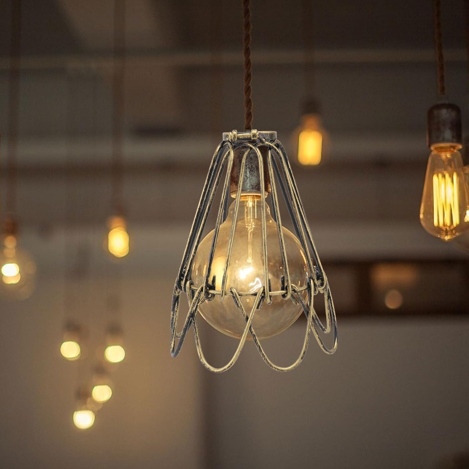 1Pc Retro Floral Lampshade Decorative Light Adornment for Ceiling Lamp Premium Iron Material and Stylish for Home Store Hotel and More