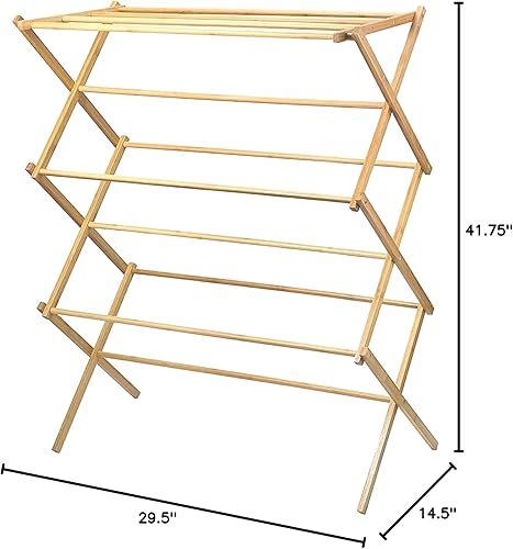 Miniatura 7 de Home-It rejilla de bambú para secar la ropa de 1412 x 2912 x 4134 pulgadas
